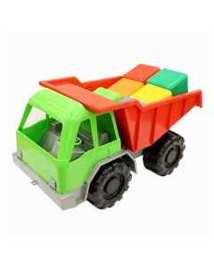 Автомобиль MK 3 282 Грузовик с кубиками зеленый Maksi kids