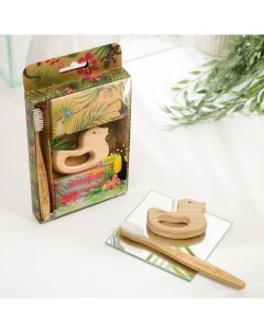 Набор Прелесть бамбуковая зубная щетка деревянная игрушка Nobrand