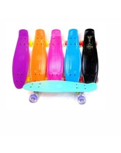 Скейтборд однотонный со светящимися колесами в пакете Nobrand