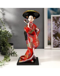 Кукла коллекционная Китаянка с веером в шляпе 30х12 5х12 5 см Nobrand