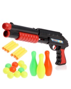 Ружьё игрушка Комбат с кеглями стреляет мягкими пулями и шарами Sima-land