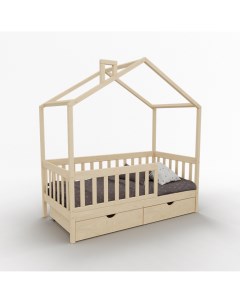 Детская кровать Bloomber Домик без покраски 180х80 см Mi-gusta