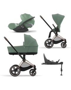 Коляска Priam IV 4 в 1 шасси IV Rose Gold Leaf Green Cybex