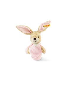 Подвесная игрушка Hoppel Rabbit Grip Toy With Rustling Foil Pink Штайф Погремушка Steiff