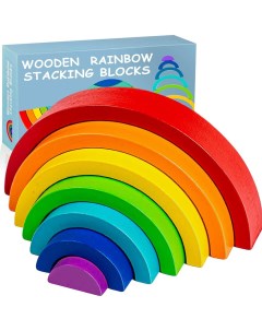 Деревянный конструктор радуга Rainbow puzzle Belvedere kids