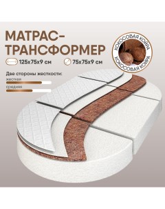 Матрас детский трансформер для круглой и овальной кроватки Comfort 75х125х75см Sleepangel