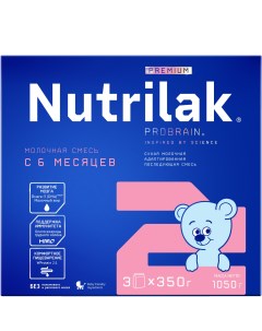 Смесь молочная сухая Premium 2 с 6 до 12 месяцев 1050г Nutrilak