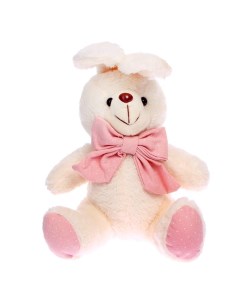 Мягкая игрушка Кролик с бантом 20 см цвета МИКС Nobrand