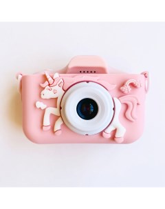 Ударопрочный детский фотоаппарат 1080p Full HD цифровая камера с играми Единорог Розовый Zar.market