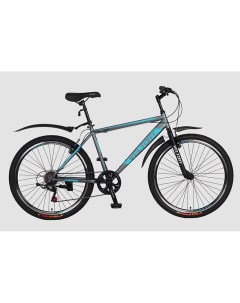 Велосипед горный 26V 205 2024 серый матовый с голубым 26 колесо Veltory