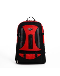 Рюкзак туристический на молнии 4 наружных кармана цвет красный чёрный Nobrand