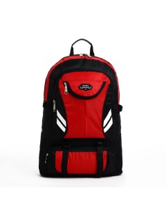 Рюкзак туристический на молнии 4 наружных кармана цвет красный чёрный 9868404 Nobrand