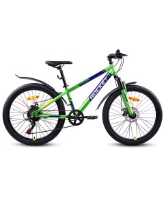 Велосипед подростковый Aries Pro 2 0 рост 125 155 колеса 24 цвет зеленый рама 13 Rocket