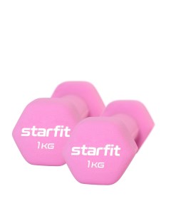 Неразборные гантели неопреновые DB 201 2 x 1 кг розовый Starfit