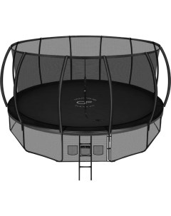 Батут SpaceHop с сеткой и лестницей 488 см черный Clear fit