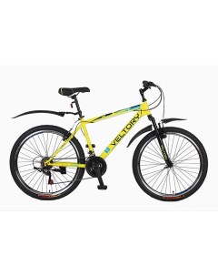 Велосипед горный хардтейл 26 100 2024 желтый 21 скорость Veltory