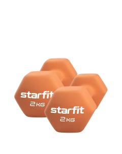 Неразборные гантели неопреновые DB 201 2 x 2 кг оранжевый Starfit