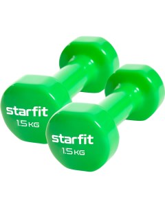 Неразборные гантели виниловые DB 101 2 x 1 5 кг зеленый Starfit