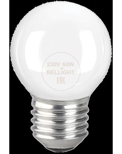 Лампа накаливания Е27 230 В 60 Вт шар 660 лм теплый белый цвет света для диммера Bellight