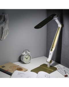 Настольный светильник NLED 497 12W G светодиодный на струбцине и с основанием золото Era