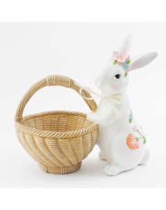 Конфетница 25x16 см полирезин Кролик с корзинкой Easter Kuchenland