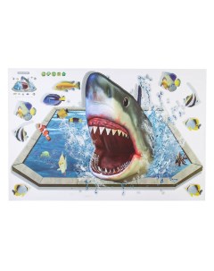 Наклейка 3Д интерьерная Акула 90 60см Nobrand