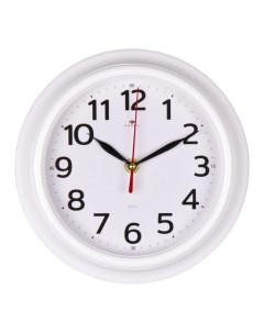 Часы настенные серия Классика плавный ход d 21 см белые Nobrand