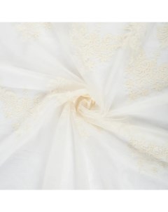Тюль с вышивкой Султан сетка 290 см цвет кремовый Elit home