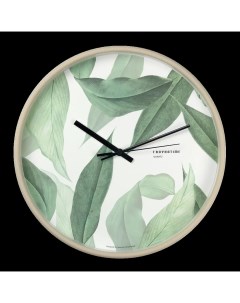 Часы настенные Зелёные листья 30 см Troykatime