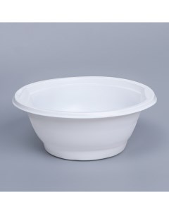 Тарелка суповая одноразовая Белая глубокая 600 мл 50 шт Nobrand