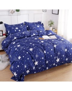 Комплект постельного белья 2 спальный Поплин Темно синее Звезды Love