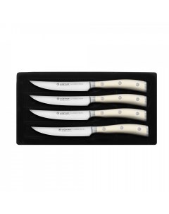 Набор кухонных ножей для стейка 4 штуки серия Ikon Cream White Wuesthof