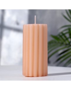 Свеча цилиндр ароматическая Рельеф Капучино 5х10 см Sima-land