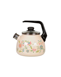 Чайник для плиты со свистком Луговые цветы эмалированный 3 л Стальэмаль