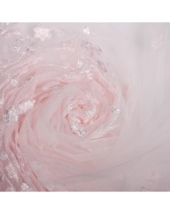 Тюль с вышивкой Невеста сетка 290 см цвет розовый Elit home