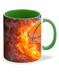 Кружка Высокая Баскетбол Баскетбольный мяч Огонь Вода CCBCC042653 Coolpodarok