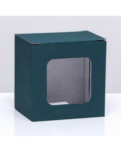 Коробка под кружку с окном изумрудная 12 х 9 5 х 12 см 10 шт Русэкспресс