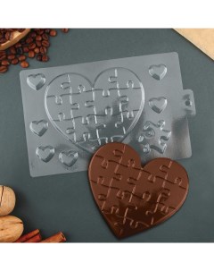 Форма для шоколада Сердце 9660715 21 х 14 см Konfinetta