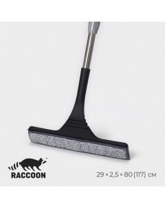 Окномойка с насадкой из микрофибры гибкая стальная телескопическая ручка 28x2 5 Raccoon