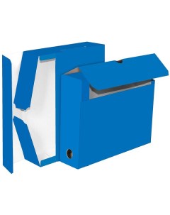 Короб арxивный 75 мм А4 синий каширован картон Attache