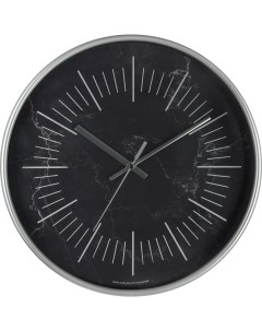 Часы настенные круглые пластик цвет черный бесшумные 30 см Troykatime
