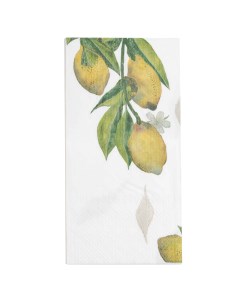 Салфетки бумажные Лимоны прямоугольные белые 33х33 см 20 шт Kuchenland