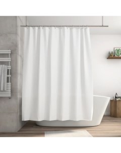 Штора для ванной Happy 180x200 см полиэстер цвет белый Sensea