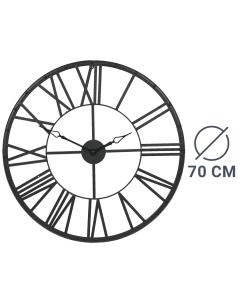 Часы настенные Винтаж круглые металл цвет чёрный 70 см Atmosphera