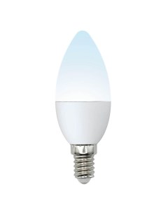 Лампа светодиодная E14 6W 4000K матовая LED C37 6W NW E14 FR MB PLM11WH UL 00002374 Uniel