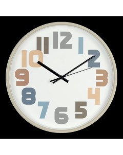 Часы настенные Цифры 30 см цвет белый Troykatime