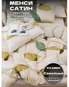 Комплект постельного белья семейный спальный сатин Belle store