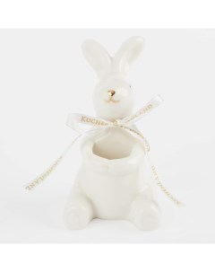 Подставка для зубочисток 10 см фарфор P бело золотистая Кролик Easter gold Kuchenland
