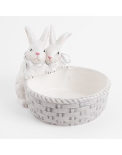 Конфетница 16x14 см керамика серо молочная Кролики Pure Easter Kuchenland
