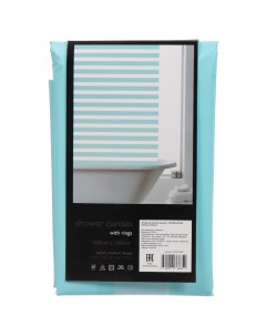 Штора для ванн 180х200 см Peva Полосы голубая STSC7229B Shower curtain